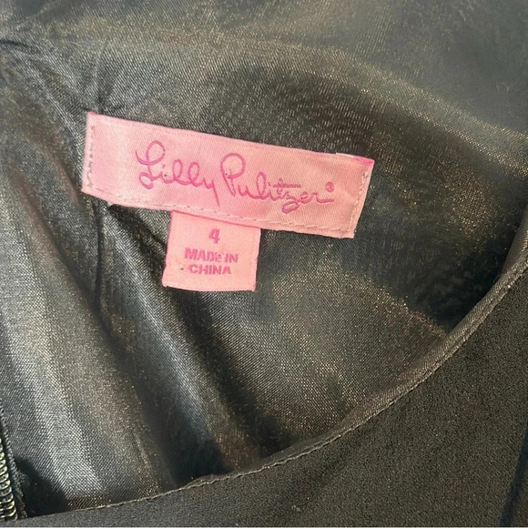 Lilly Pulitzer Naomi One Shoulder Silk Chiffon Cocktail Dress in Black Women’s 4 - Picture 6 of 7